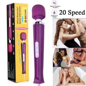 20 Speed Electric Handheld Vibrating Massager Therapy Motor Wand Full Body Massage Stick+Box