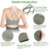 Fresh Fab Finds 3Packs Women Cross Back Sport Bras Padded Strappy Medium Support Bras Sexy Fitness Tank Tops with Removable Pads for Gym Yoga Workout