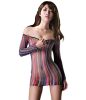 Blancho SE-203 Colorful Vertical Lines Lingerie Set