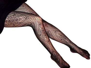 Blancho HLP1002 Sexy Black Sheer Floral Lace Stocking