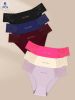 6 pack Women's Thongs, T Back Low Waist See Through Panties Seamless Lace Thongs for Women, S-XL