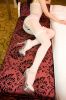 Blancho SE-114-WHITE Ferminine Embossed Dots Sheer Body Stocking Stylish - White - Medium