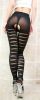 Blancho SE-2025 Stylish Black Sheer Lace Highs With Open Crotch Detail - Black - Medium