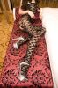Blancho SE-101-BLACK Sexy Seductive Sheer Snake Cami Body Stocking With Open Crotch - Black - Medium